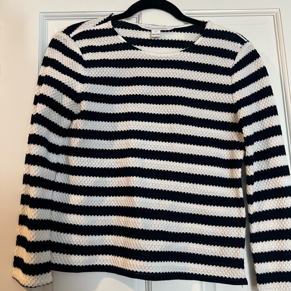 DVF Striped Black and White Sweater